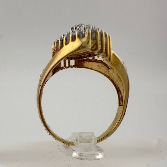 Marquise Cut 1/2 Carat Diamond Ring - Gold Overlaying Sterling Silver Size 8 - Picture 9 of 16